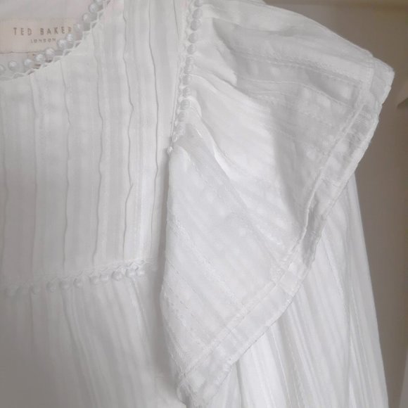 COPY - Ted Baker Silais Double Frill Blouse White - Picture 12 of 13